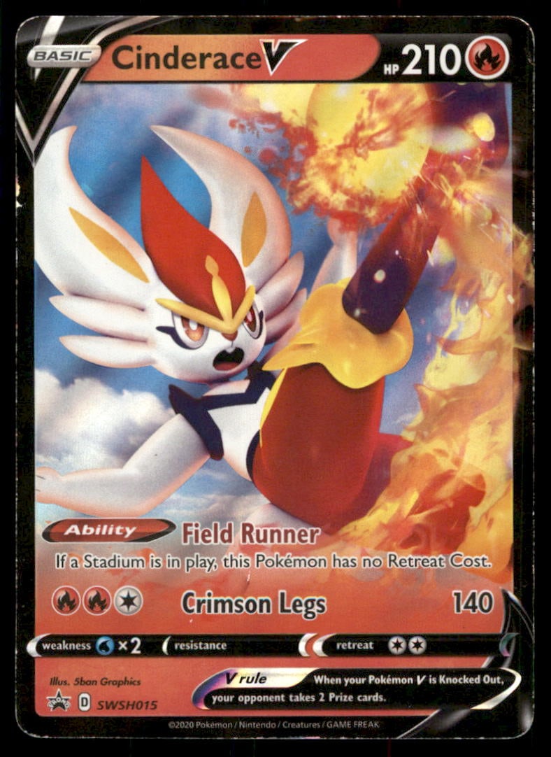 Cinderace V SWSH: Sword & Shield Promo Cards #SWSH015 Pokemon Card: We offer combined shipping on multiple items. Buyers may also arrange their own shipping. LiveShipping is a separate and independent option for shipping that is NOT a part of the auction house or thei