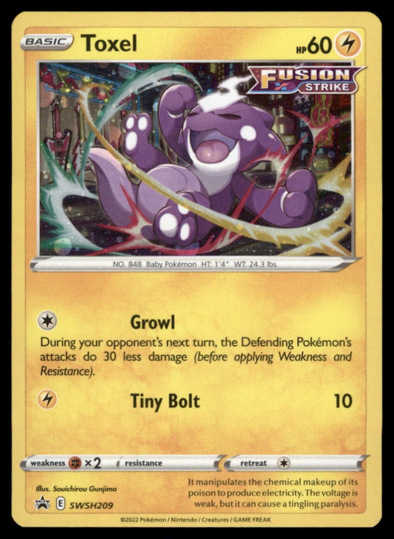 Toxel SWSH: Sword & Shield Promo Cards #SWSH209 Holo Pokemon Card: We offer combined shipping on multiple items. Buyers may also arrange their own shipping. LiveShipping is a separate and independent option for shipping that is NOT a part of the auction house or thei