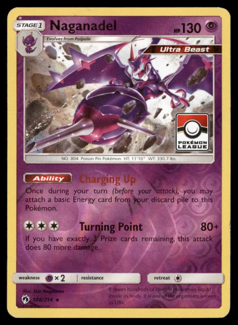 Naganadel League & Championship Cards #108/214 Holo Pokemon Card: We offer combined shipping on multiple items. Buyers may also arrange their own shipping. LiveShipping is a separate and independent option for shipping that is NOT a part of the auction house or thei