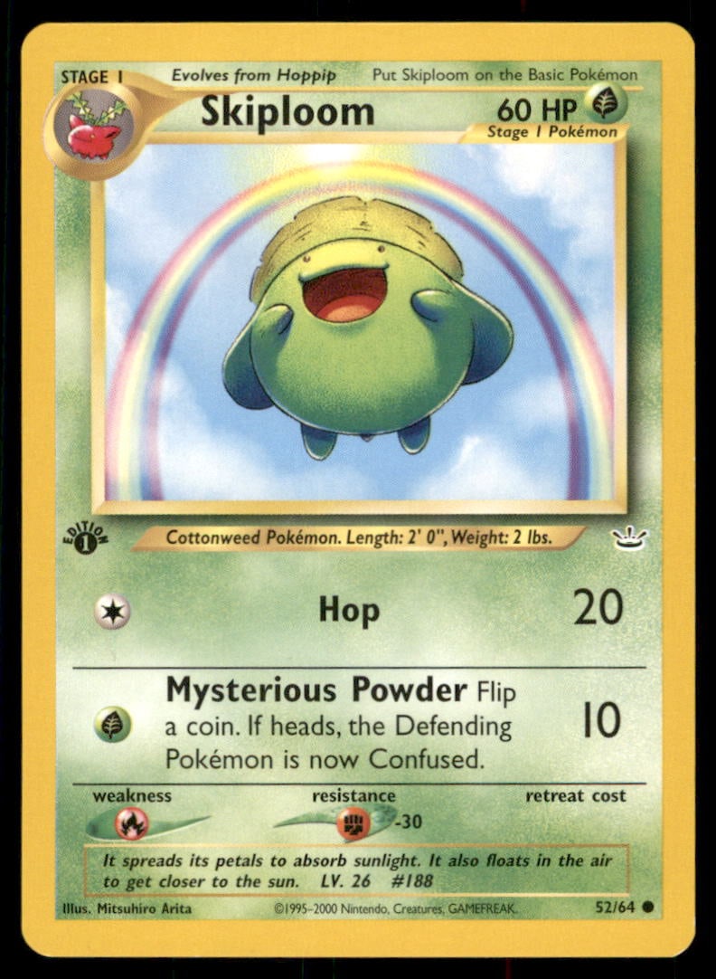 Skiploom Neo Genesis #049/111 1st. ED. Pokemon Card: We offer combined shipping on multiple items. Buyers may also arrange their own shipping. LiveShipping is a separate and independent option for shipping that is NOT a part of the auction house or thei