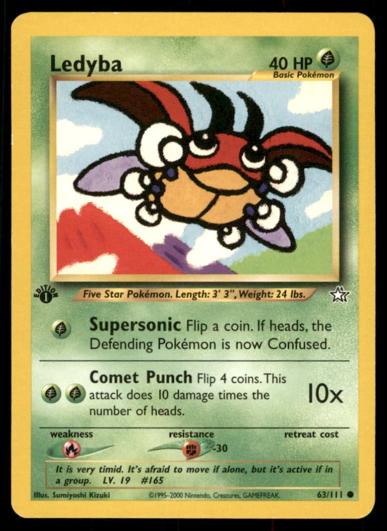 Ledyba Neo Genesis #063/111 1st. ED. Pokemon Card (1 of 2)