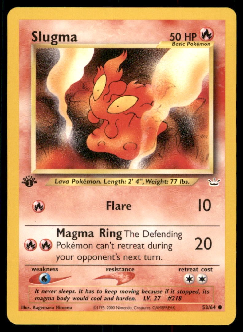 Slugma Neo Revelation #53/64 1st. ED. Pokemon Card (1 of 2)