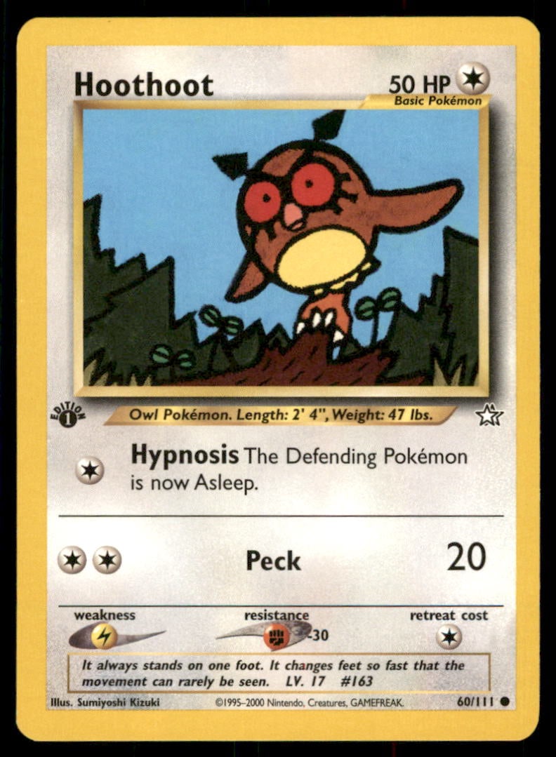 Hoothoot Neo Genesis #060/111 1st. ED. Pokemon Card: We offer combined shipping on multiple items. Buyers may also arrange their own shipping. LiveShipping is a separate and independent option for shipping that is NOT a part of the auction house or thei