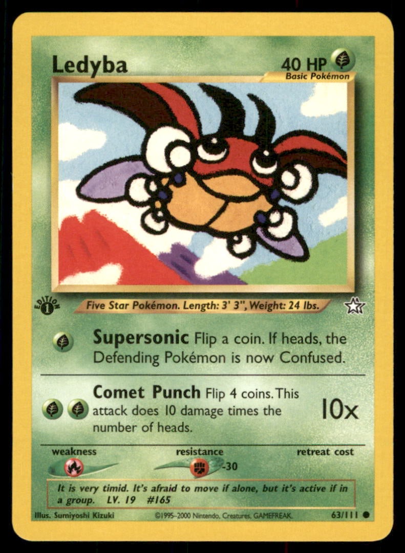 Ledyba Neo Genesis #063/111 1st. ED. Pokemon Card (1 of 2)