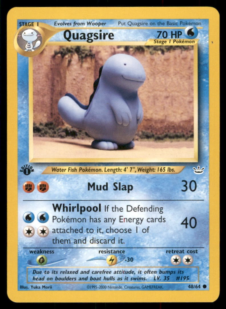 Quagsire Neo Revelation #48/64 1st. ED. Pokemon Card: We offer combined shipping on multiple items. Buyers may also arrange their own shipping. LiveShipping is a separate and independent option for shipping that is NOT a part of the auction house or thei
