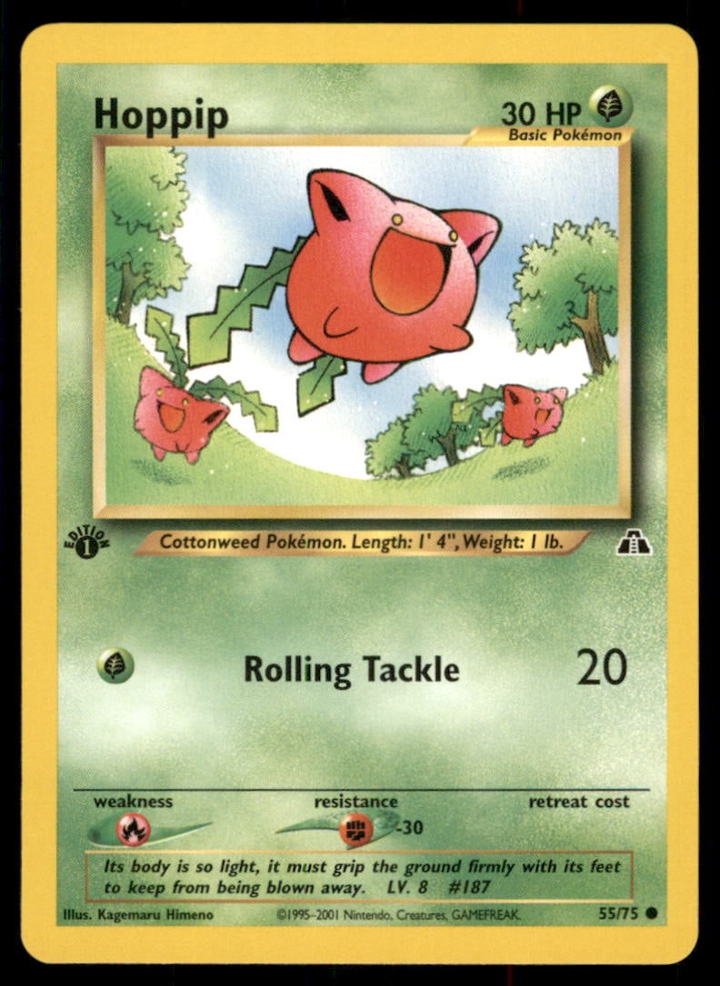 Hoppip Neo Discovery #55/75 1st. ED. Pokemon Card (1 of 2)