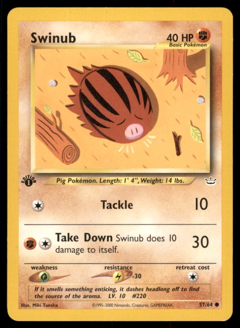 Swinub Neo Revelation #57/64 1st. ED. Pokemon Card: We offer combined shipping on multiple items. Buyers may also arrange their own shipping. LiveShipping is a separate and independent option for shipping that is NOT a part of the auction house or thei