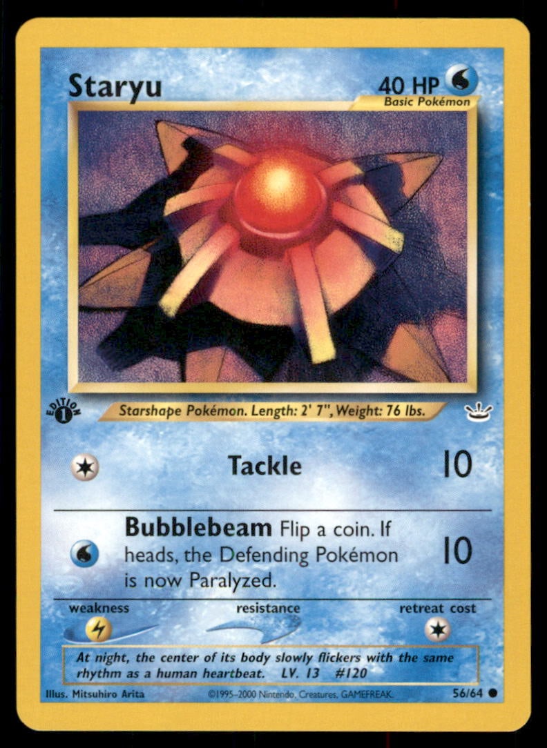 Staryu Neo Revelation #56/64 1st. ED. Pokemon Card (1 of 2)