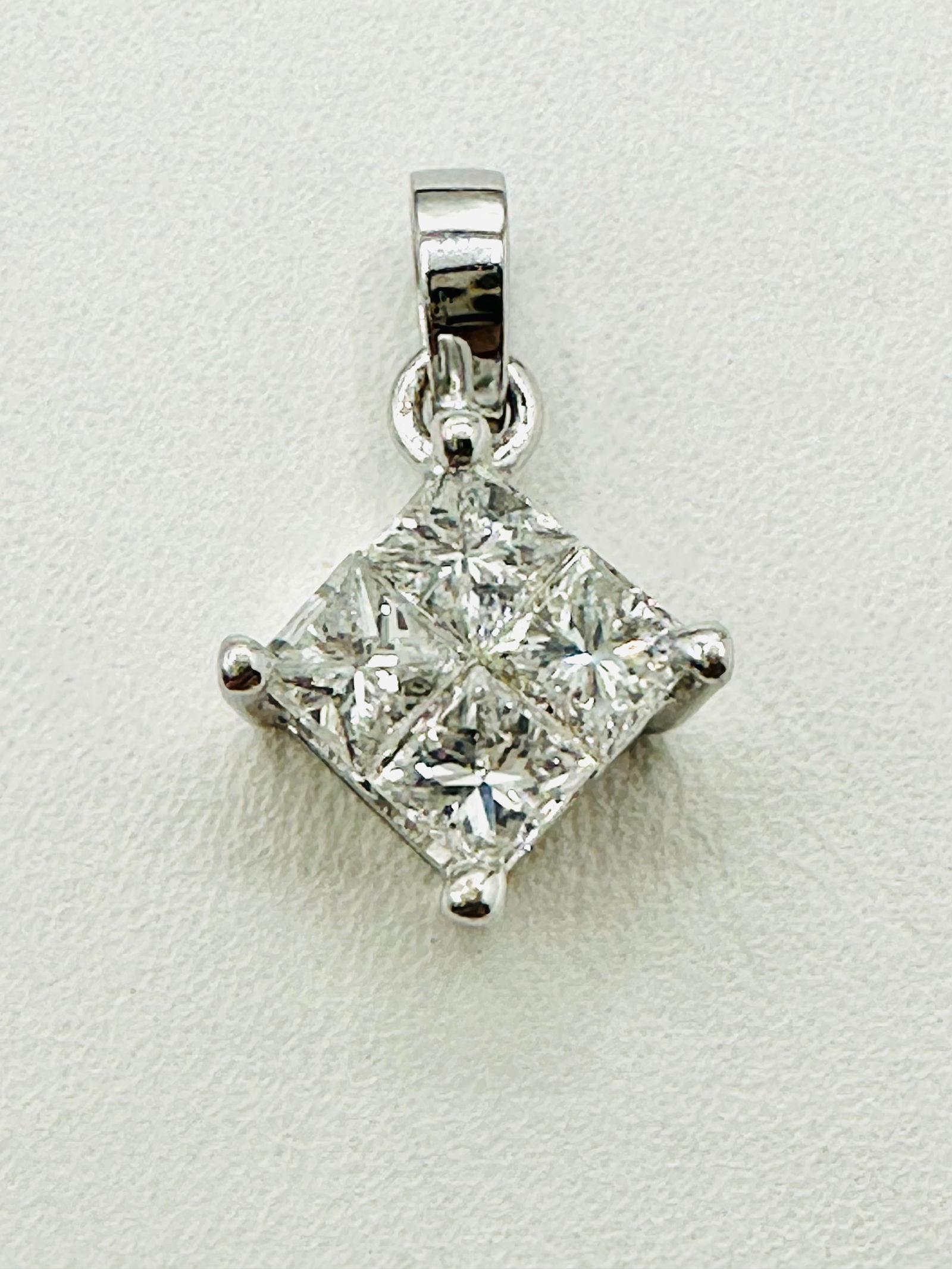Natural Diamond Pendant,14KT White Gold # 2516 (1 of 4)