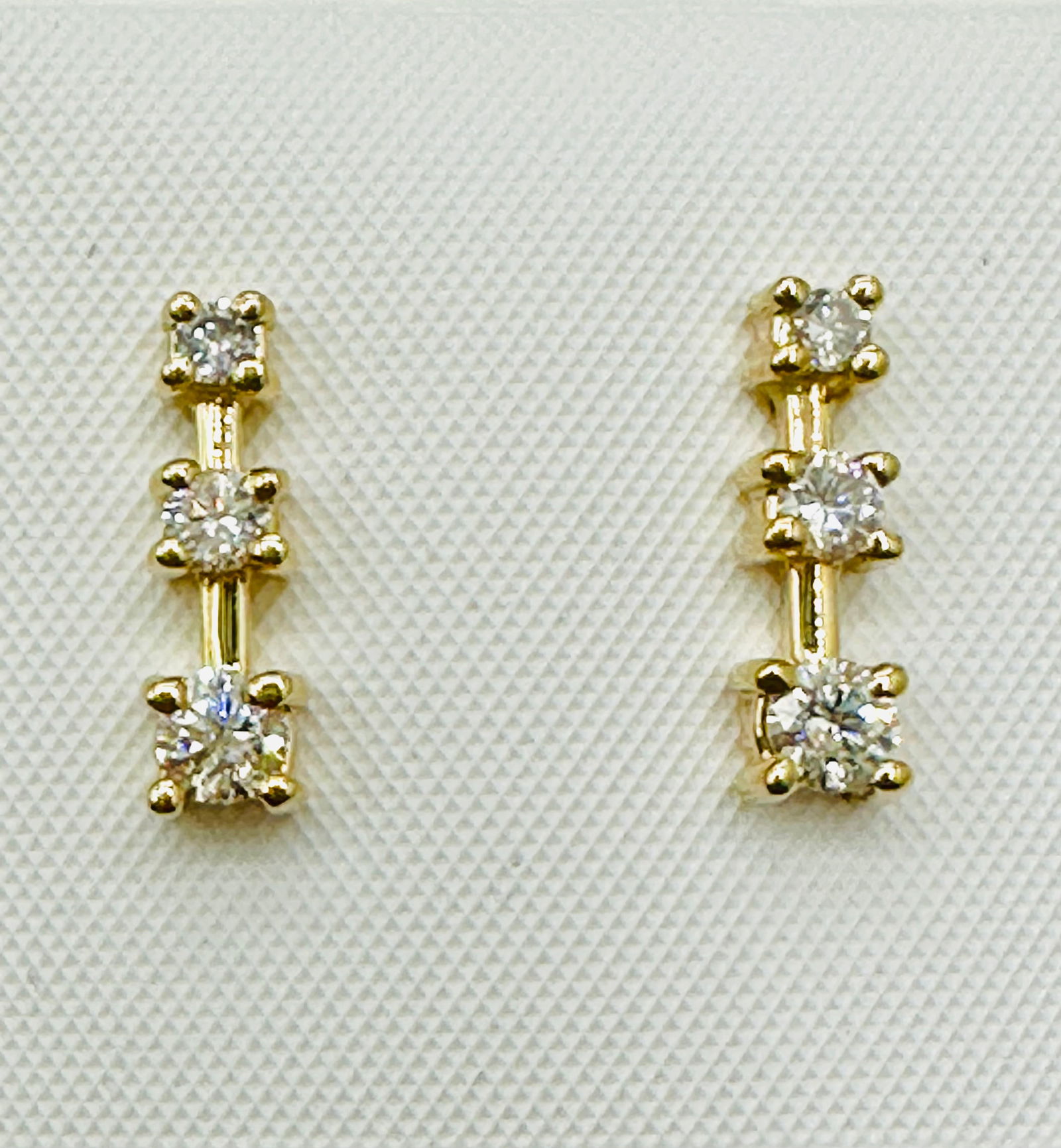 Pair of Natural Diamond Stud Earrings, 14KT Yellow Gold # 2524 (1 of 4)