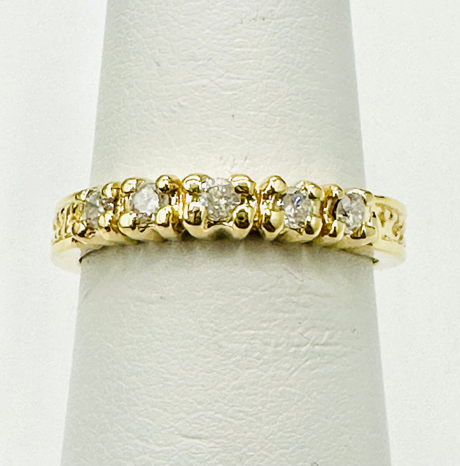 Natural Diamond Band Ring,14KT Yellow Gold # 2529 (1 of 4)