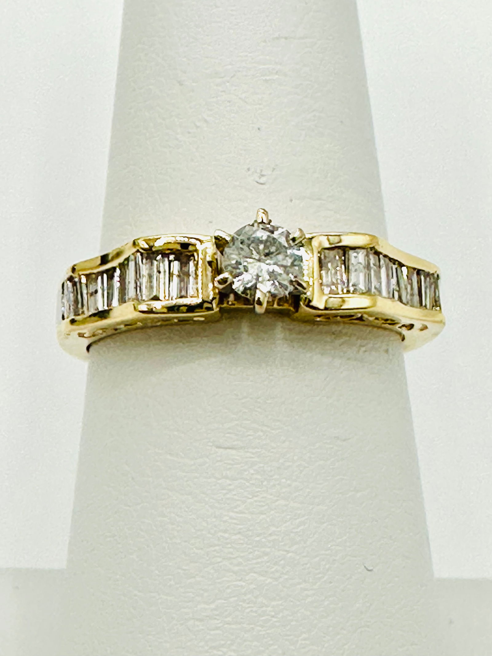 Natural Diamond Engagement Ring,14KT Yellow Gold # 2653 (1 of 4)