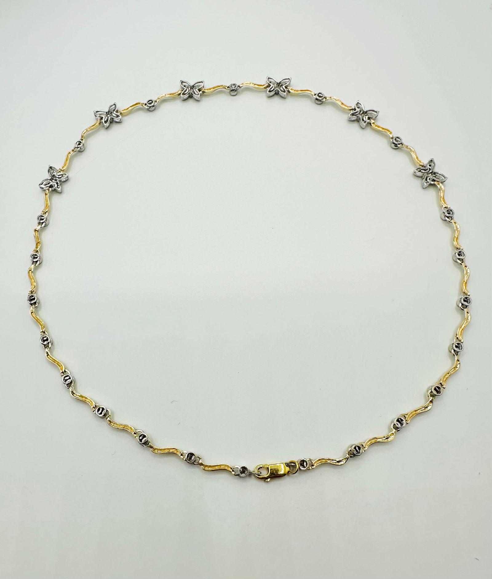 Natural Diamond Necklace, 14KT Yellow and White Gold # 2664 (1 of 4)