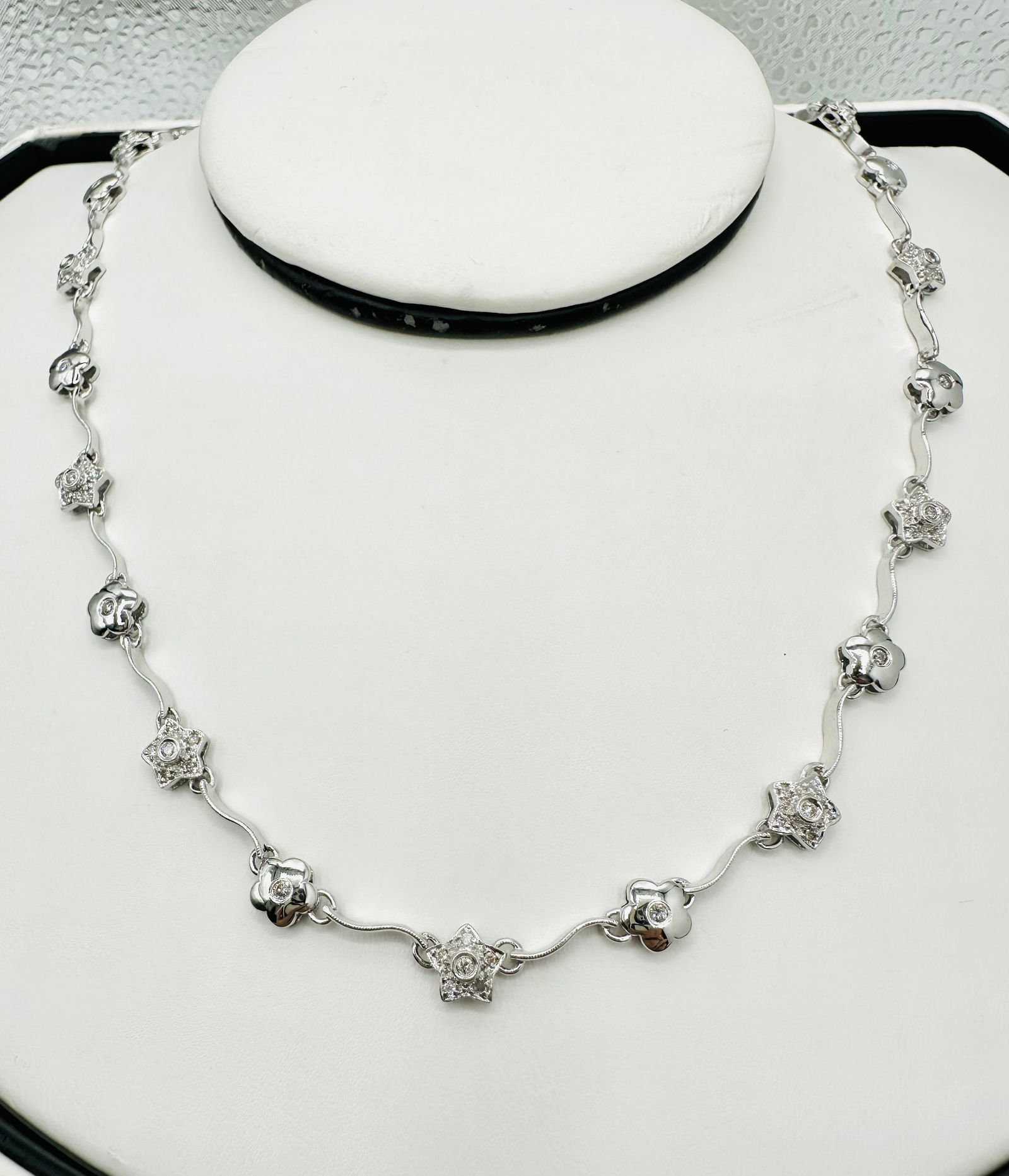 Natural Diamond Necklace, White Gold # 2665 (1 of 4)