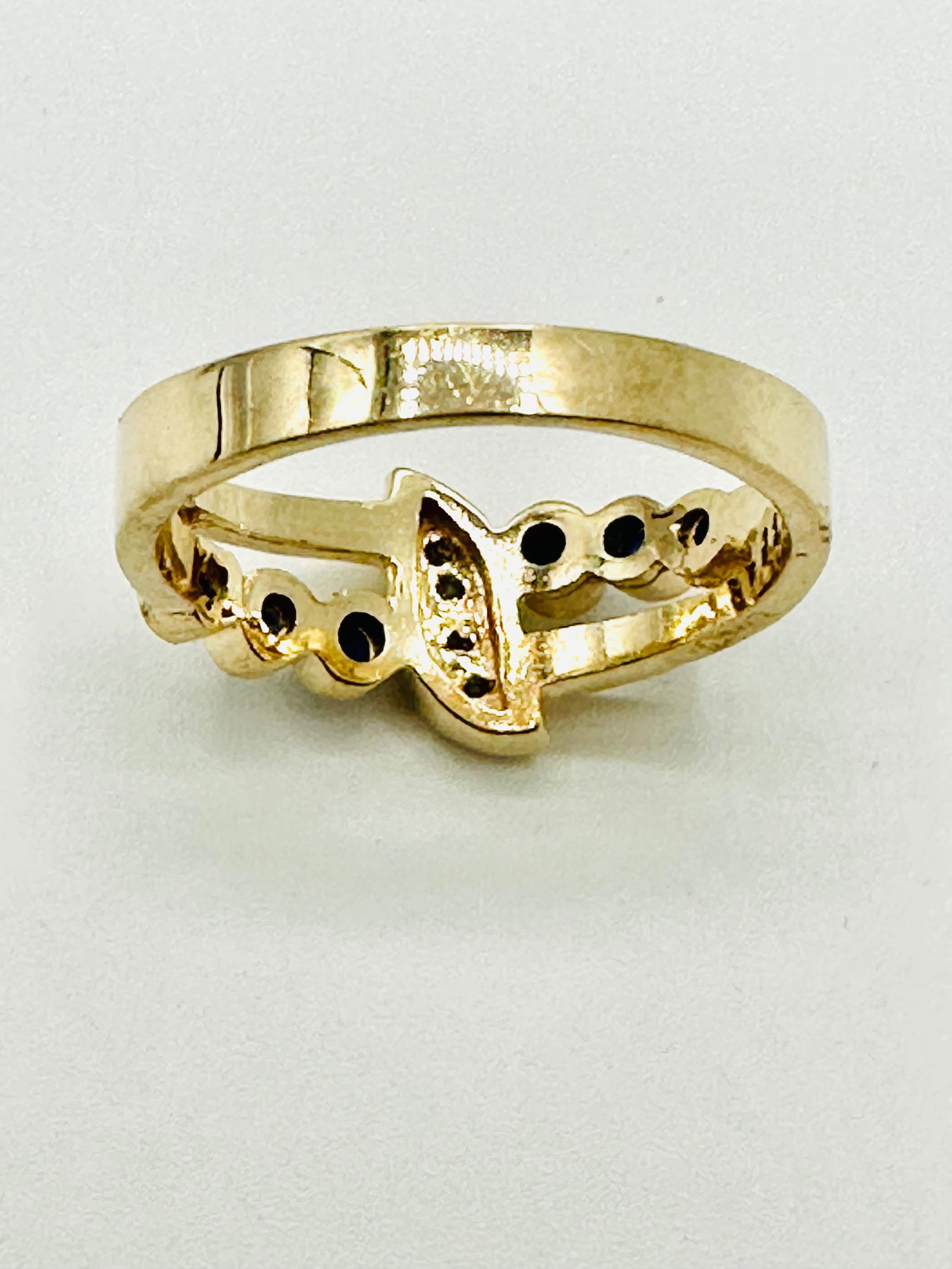 Natural Diamond and Sapphire Ring,14KT Yellow Gold # 2760 (1 of 4)