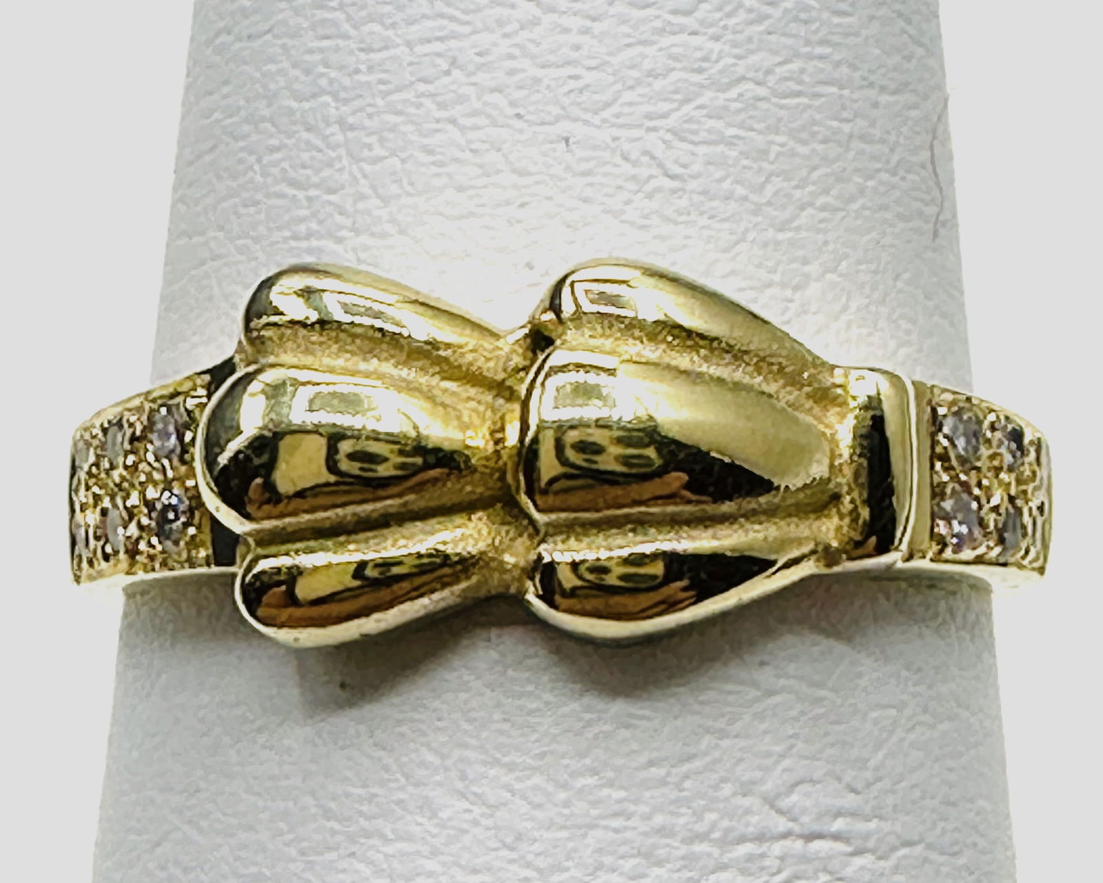 14KT Yellow Gold With Natural Diamond Fancy Ring Size 6 - J11193 (1 of 3)
