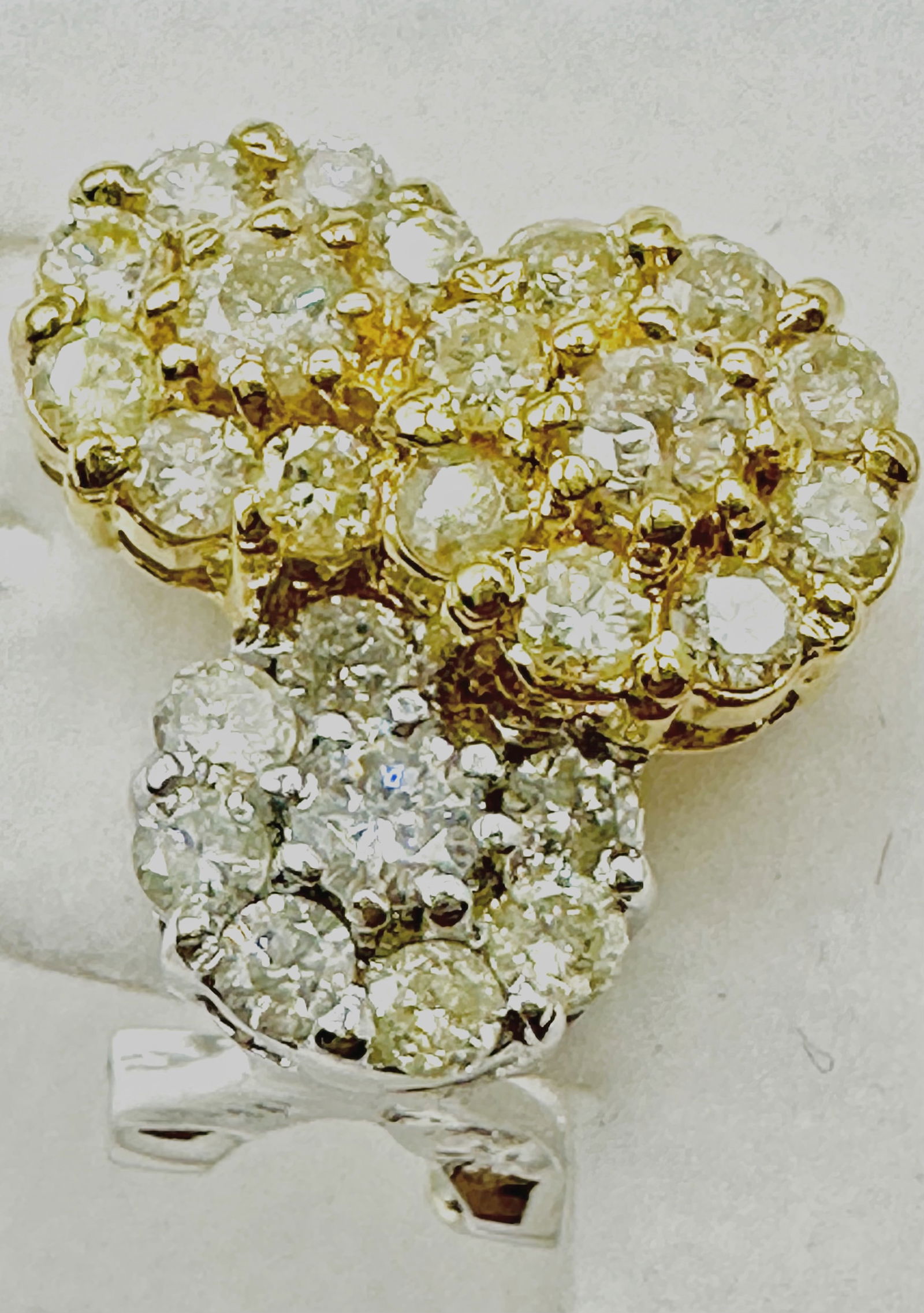 18KT 2-Tone Gold Natural Diamond Earring - J11242 (1 of 3)