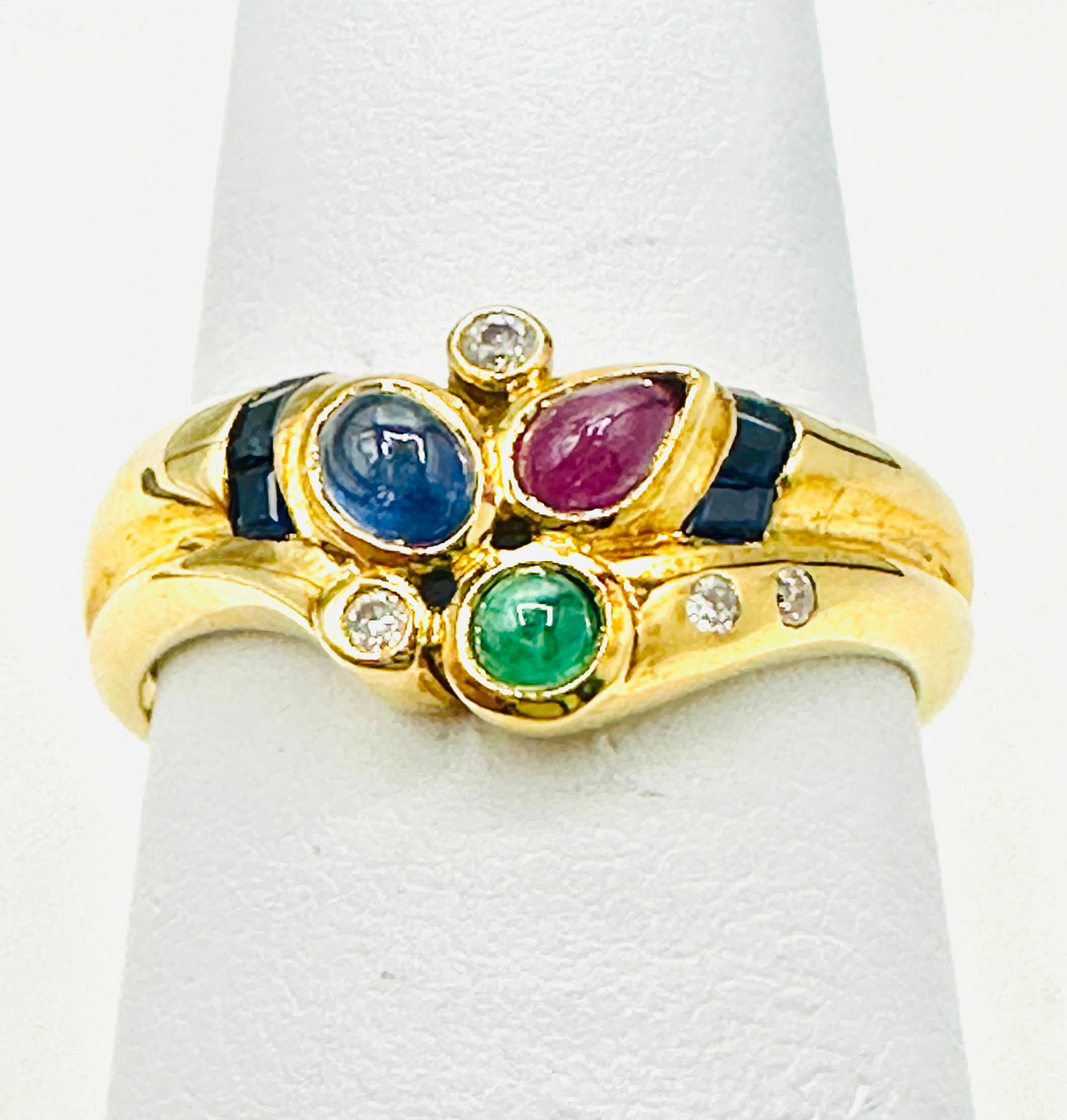 18 Karat Yellow Gold Multi Natural Gemstone Ring Size 5.25 - J11457 (1 of 3)
