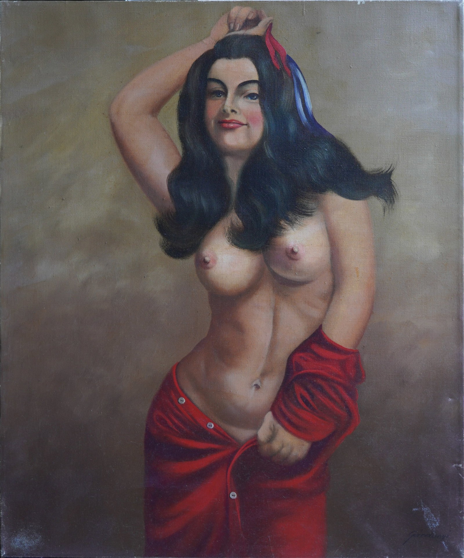 Nude Portrait of Woman Oil Painting on Canvas: Oil Painting on Canvas