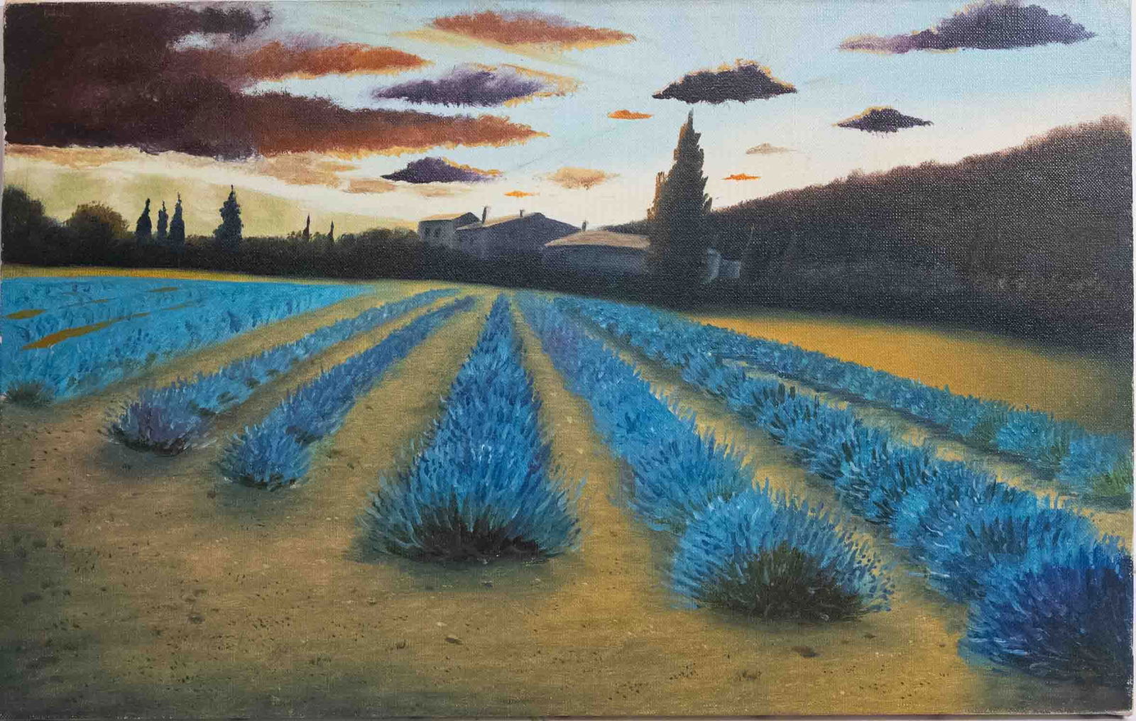 Vintage Impressionist Oil On Canvas "Flower Field": Title: Flower Field Medium: Oil On Canvas Size: 18 x 11.5 inches Age: Vintage Condition: Great, please check photo for condition reference Provenance: Estate in Tribeca Combined shipping rate availabl