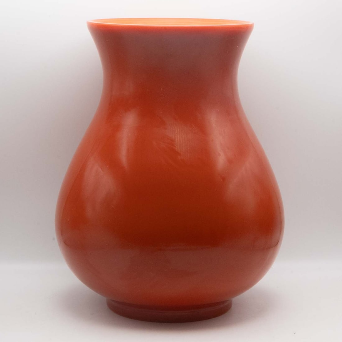 Large Old Chinese Peking Style Red Glass Vase: Medium: Peking Style Red Glass Size: 11.5x8.5x8.5 inches Age/Detail: Large Old Chinese Condition: great overall, check photo for condition reference. Provenance: Collection from Estate in Williamsburg