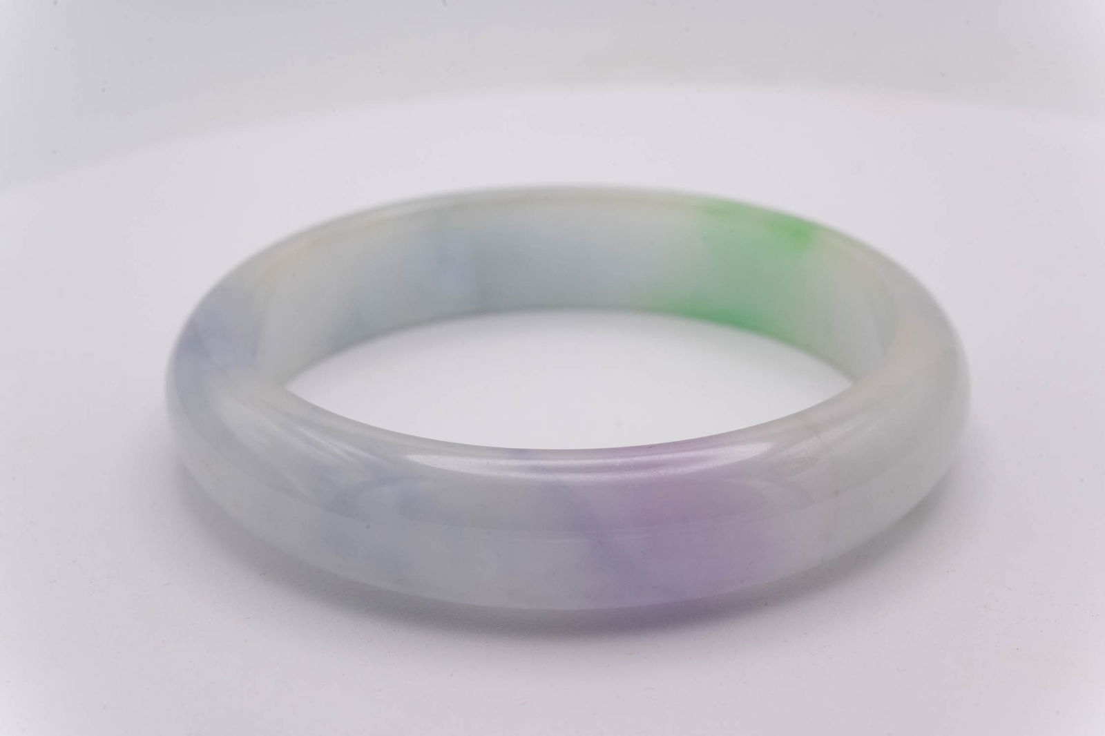 Chinese Translucent Multi-Color Jade Bangle - 3