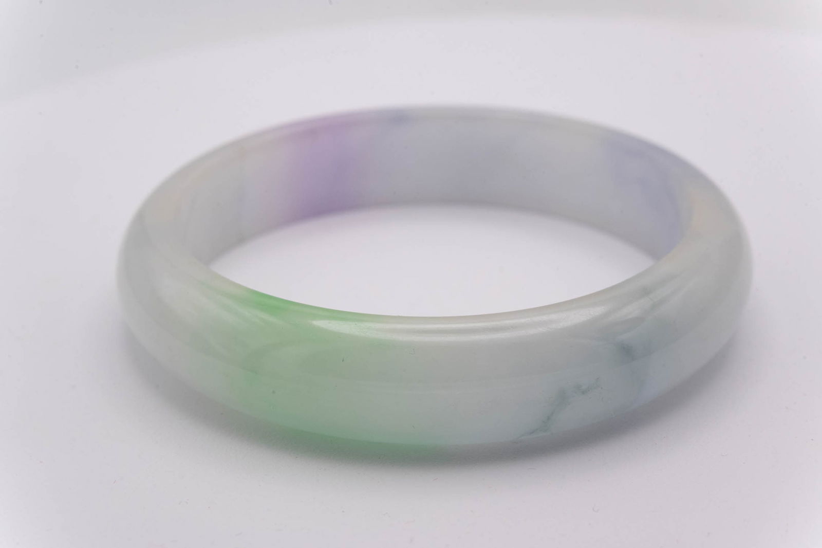 Chinese Translucent Multi-Color Jade Bangle - 4