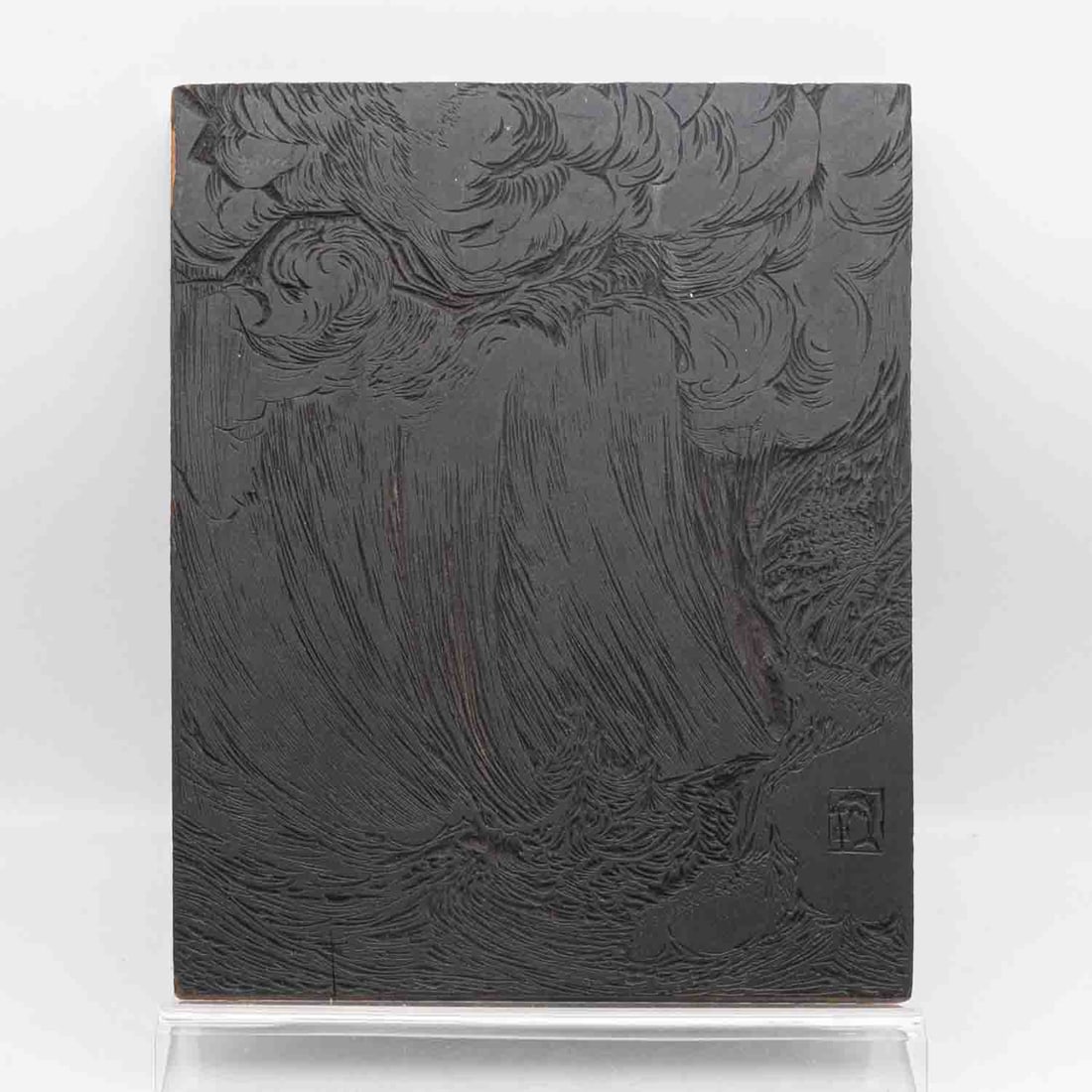 Antique Japanese Carved Wood Printing Block: Medium: Wood Size: 10x8x1 inches Age/Detail: Antique Japanese Carved Condition: great overall, check photo for condition reference. Provenance: Collection from Estate in Williamsburg LiveShipping is N