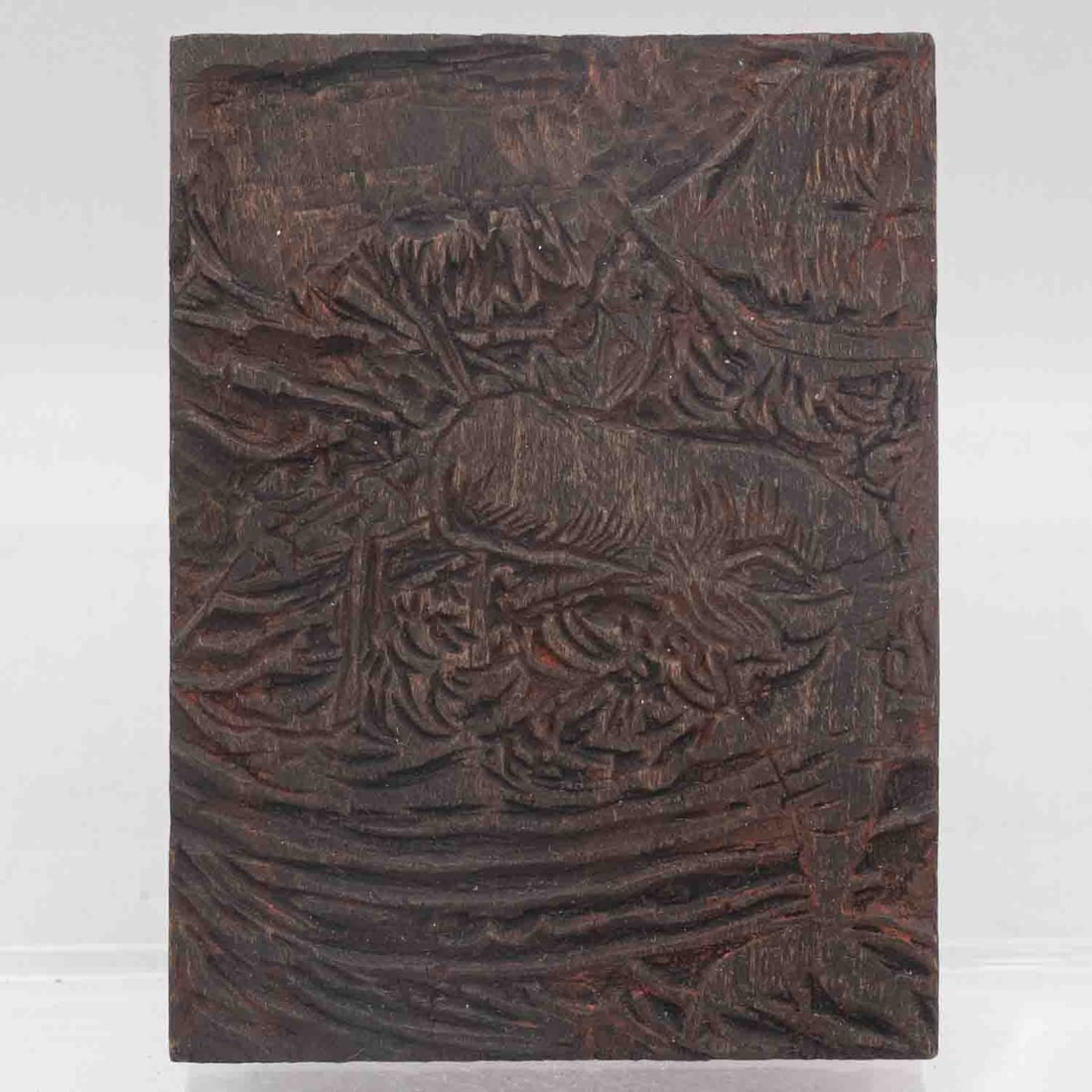 Antique Japanese Carved Wood Printing Block: Medium: Wood Size: 3x4x1 inches Age/Detail: Antique Japanese Carved Condition: great overall, check photo for condition reference. Provenance: Collection from Estate in Williamsburg LiveShipping is NO
