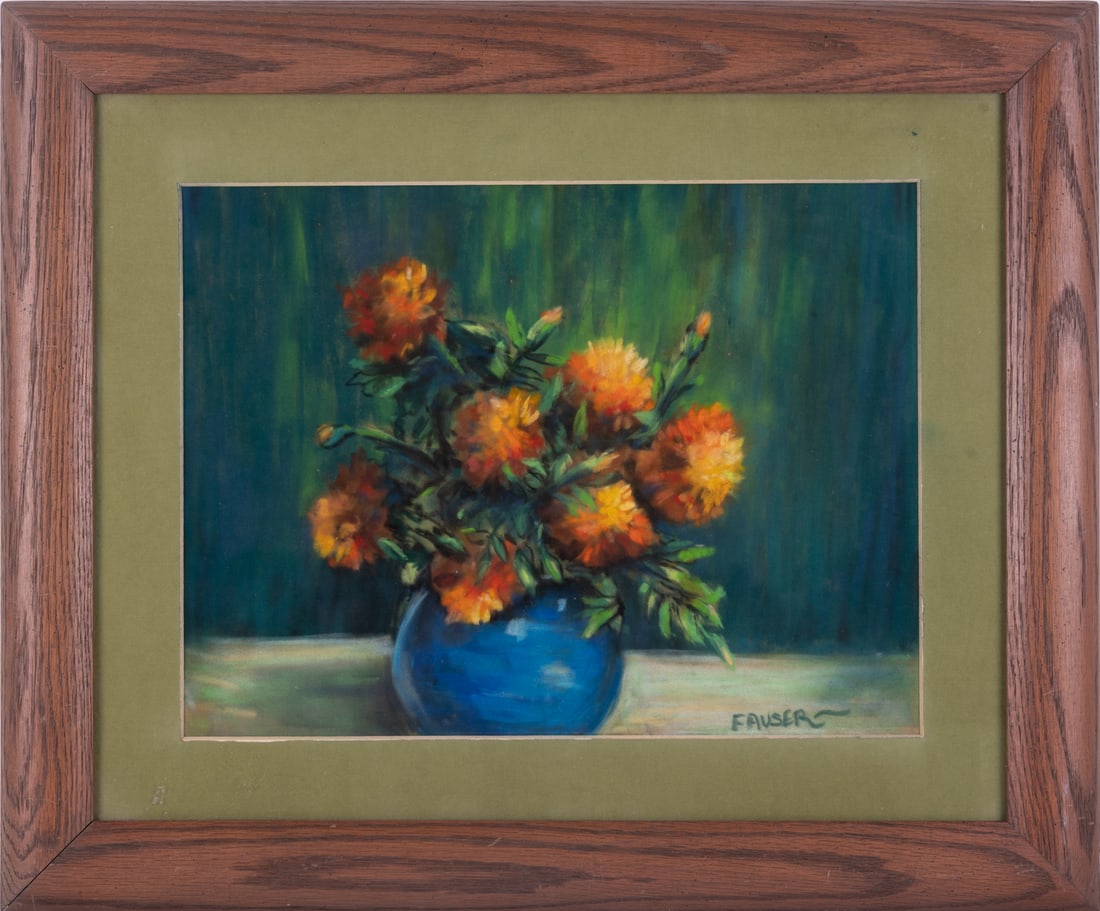 Early 20th C. Impressionist Pastel On Paper "Chrysanthemum": Title: Chrysanthemum Medium: Pastel On Paper Size: 12 x 16 inches Frame: 19.5 x 23.5 inches Age: Early 20th C. Condition: Item is in excellent condition. Signature: Signed Artist: Florence Fauser Prov