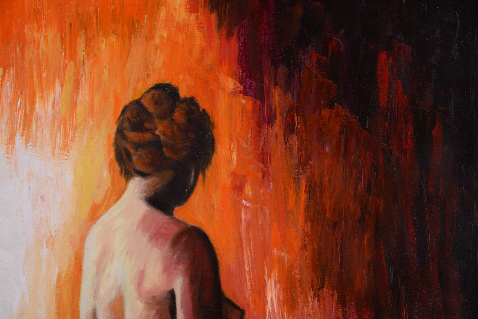 Vintage Modernist Oil On Canvas "Sitting Nude Backside": Title: Sitting Nude Backside Medium: Oil On Canvas Size: 30 x 24 inches Age: Vintage Condition: Great Condition, some blemishes Signature: H. Pratt Artist: Howie Pratt Provenance: Collection from Esta