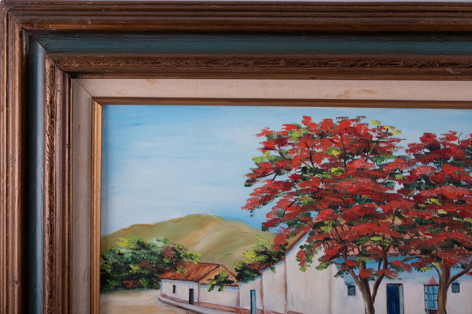 Vintage Impressionist Oil On Board "Red Trees": Title: Red Trees Medium: Oil On Board Size: 12 x 16 inches Frame: 19 x 23 inches Age: Vintage Condition: Item is in excellent condition. Signature: Signed lower left initial Provenance: Collection fro