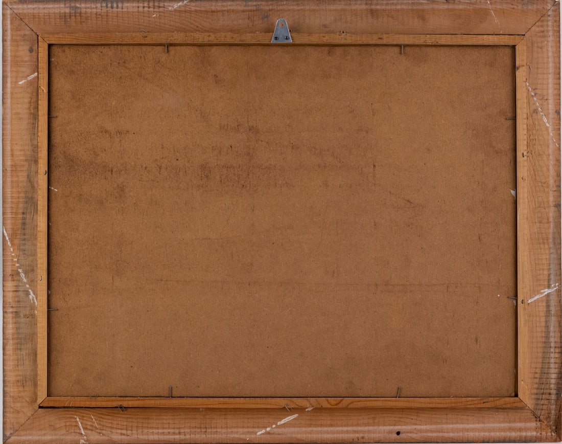 Vintage Realist Oil On masonite "Rhino": Title: Rhino Medium: Oil On masonite Size: 18 x 24 inches Frame: 23 x 29 inches Age: Vintage Condition: Great Overall All Signature: Signed Provenance: Collection From Glen Cove Combined shipping rate