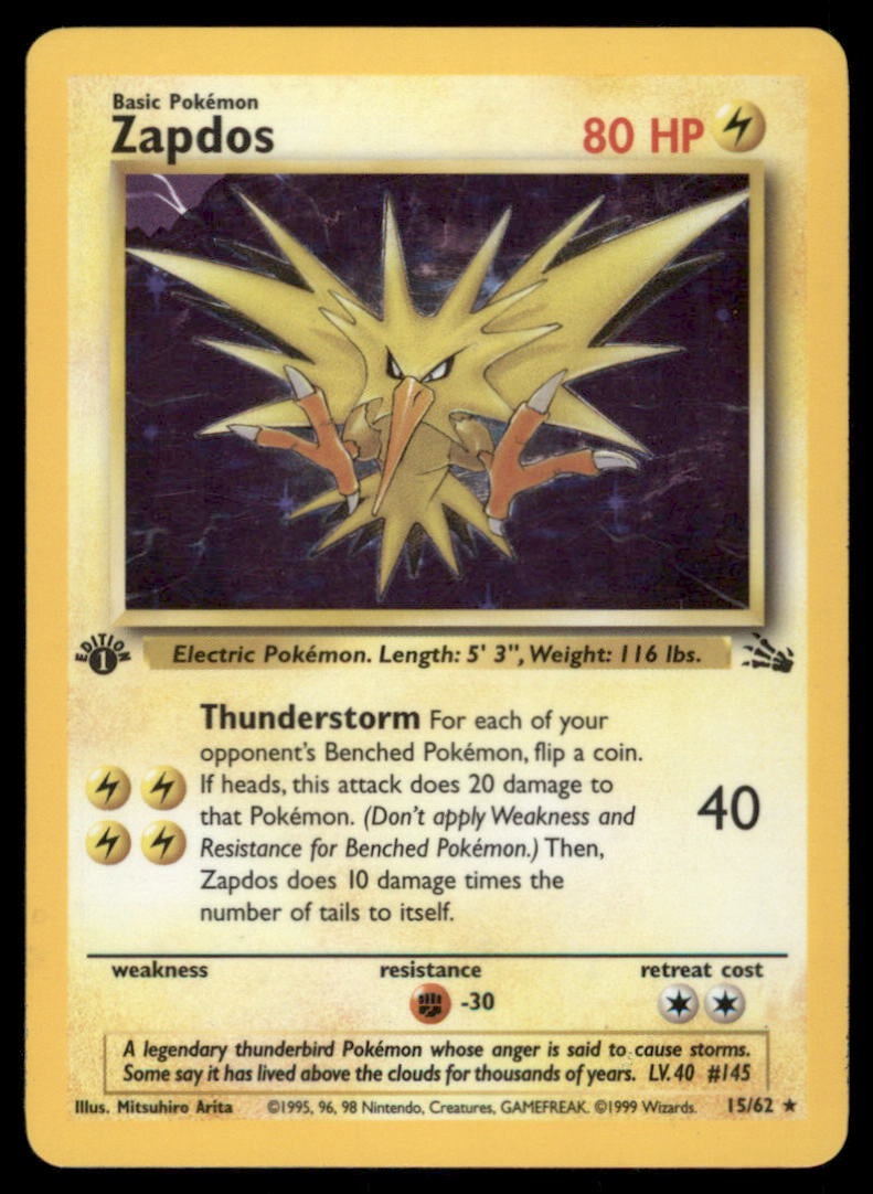 Zapdos 1st ED. Base Set #016/102 Holo Pokemon Card: We offer combined shipping on multiple items. Buyers may also arrange their own shipping. LiveShipping is a separate and independent option for shipping that is NOT a part of the auction house or