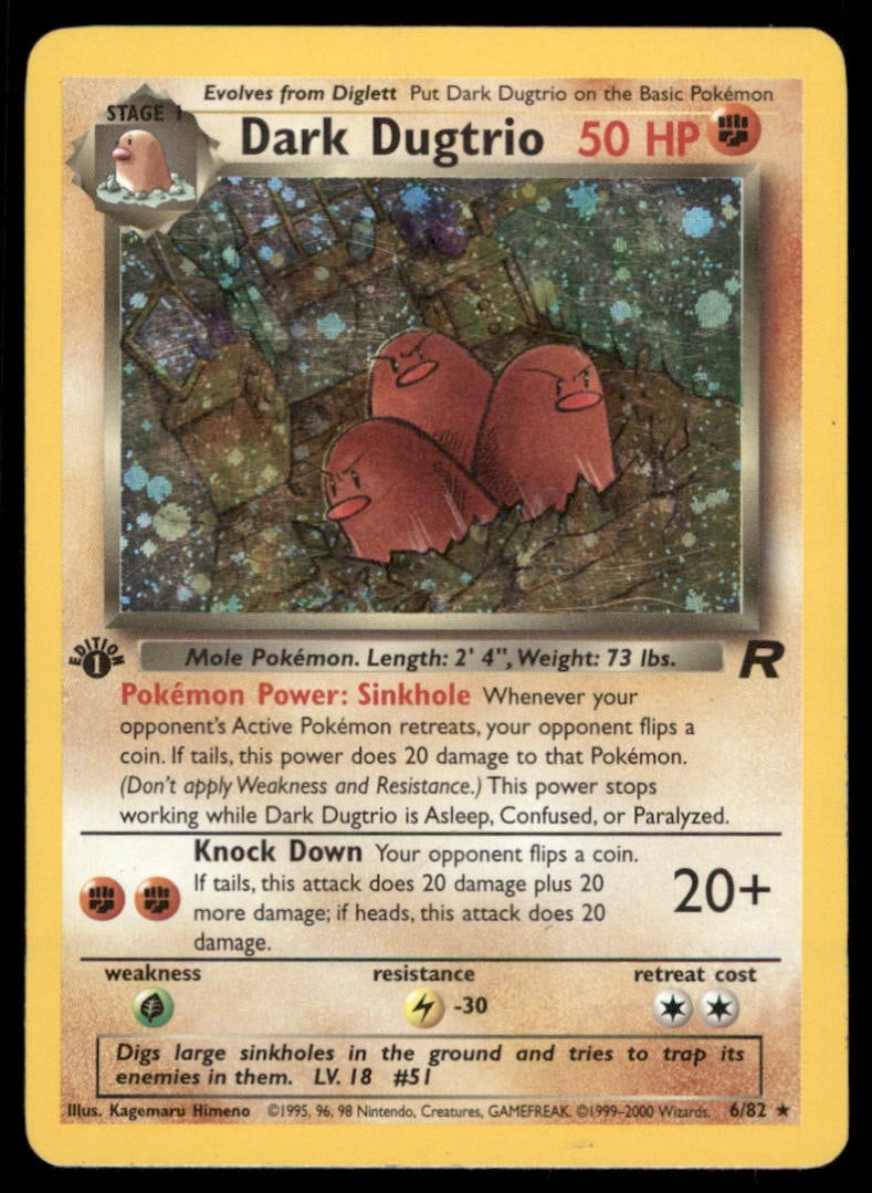 Dark Dugtrio 1st ED. Team Rocket #06/82 Holo Pokemon Card: We offer combined shipping on multiple items. Buyers may also arrange their own shipping. LiveShipping is a separate and independent option for shipping that is NOT a part of the auction house or