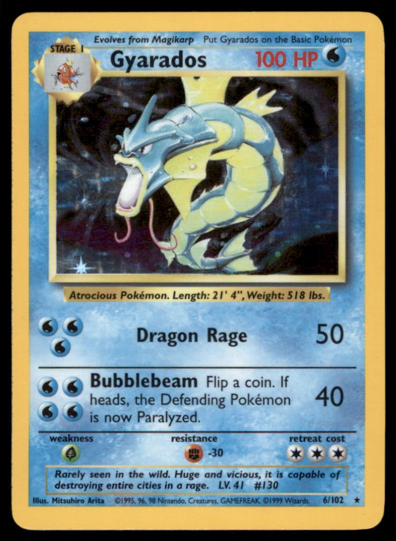 Gyarados Base Set #006/102 Holo Pokemon Card: We offer combined shipping on multiple items. Buyers may also arrange their own shipping. LiveShipping is a separate and independent option for shipping that is NOT a part of the auction house or