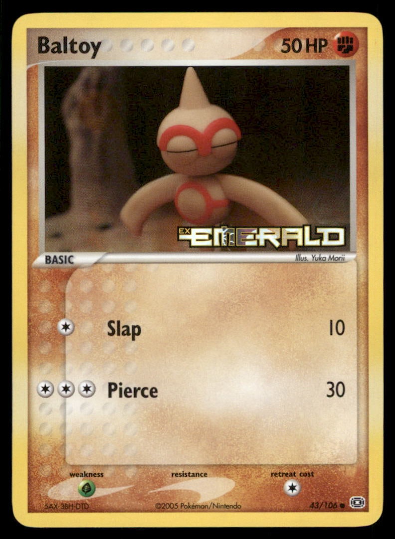 Baltoy Stamped Emerald #43/106 Holo Pokemon Card: We offer combined shipping on multiple items. Buyers may also arrange their own shipping. LiveShipping is a separate and independent option for shipping that is NOT a part of the auction house or