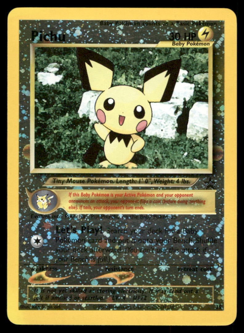 Pichu WoTC Promo #35/53 Holo Pokemon Card: We offer combined shipping on multiple items. Buyers may also arrange their own shipping. LiveShipping is a separate and independent option for shipping that is NOT a part of the auction house or thei