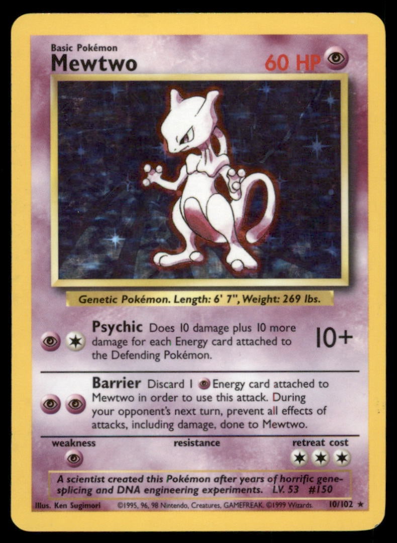 Mewtwo Base Set #010/102 Holo Pokemon Card: We offer combined shipping on multiple items. Buyers may also arrange their own shipping. LiveShipping is a separate and independent option for shipping that is NOT a part of the auction house or thei