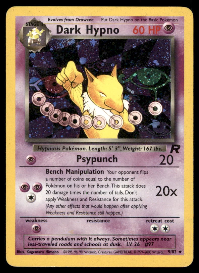 Dark Hypno (9) Team Rocket #09/82 Holo Pokemon Card: We offer combined shipping on multiple items. Buyers may also arrange their own shipping. LiveShipping is a separate and independent option for shipping that is NOT a part of the auction house or thei