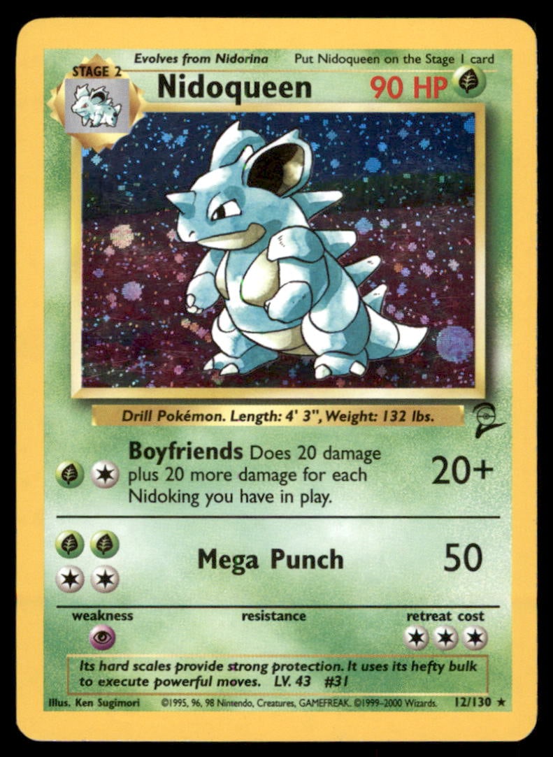 Nidoqueen Base Set 2 #012/130 Holo Pokemon Card: We offer combined shipping on multiple items. Buyers may also arrange their own shipping. LiveShipping is a separate and independent option for shipping that is NOT a part of the auction house or thei