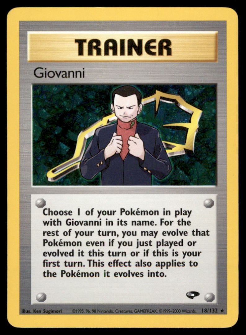 Giovanni (18) Gym Challenge #018/132 Holo Pokemon Card: We offer combined shipping on multiple items. Buyers may also arrange their own shipping. LiveShipping is a separate and independent option for shipping that is NOT a part of the auction house or thei