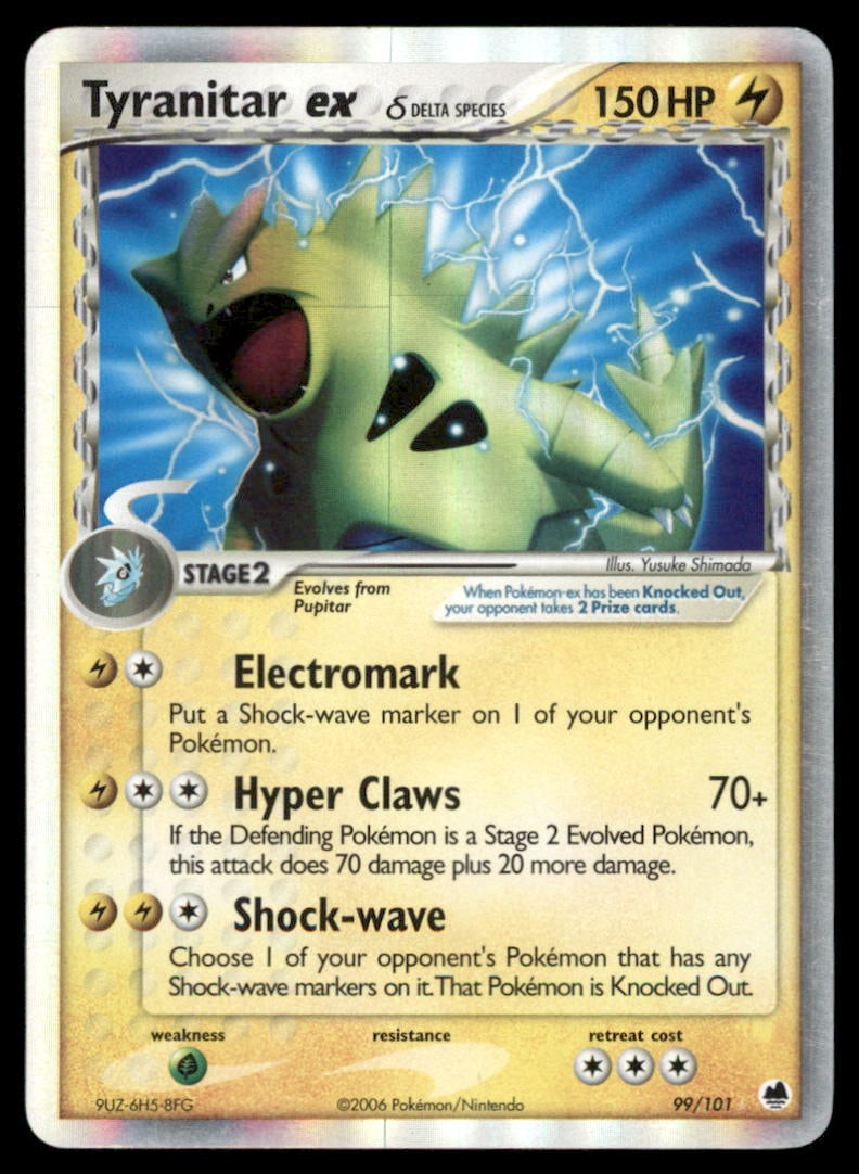Tyranitar ex (Delta Species) Dragon Frontiers #99/101 Holo Pokemon Card (1 of 2)