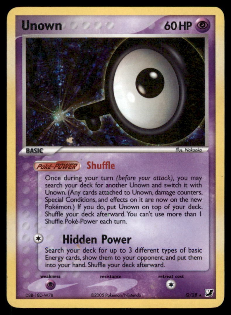 Unown (Q) Unseen Forces #Q/28 Holo Pokemon Card: We offer combined shipping on multiple items. Buyers may also arrange their own shipping. LiveShipping is a separate and independent option for shipping that is NOT a part of the auction house or thei