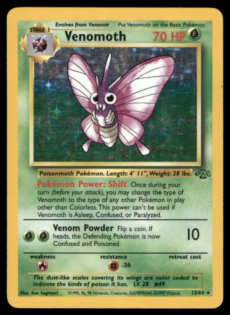 Venomoth Pokemon Jungle # Holo Pokemon Card: We offer combined shipping on multiple items. Buyers may also arrange their own shipping. LiveShipping is a separate and independent option for shipping that is NOT a part of the auction house or thei