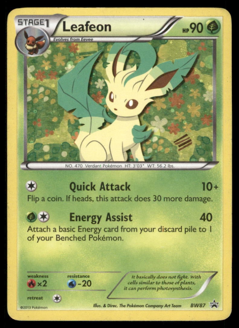 Leafeon Black and White Promos #BW87 Holo Pokemon Card (1 of 2)