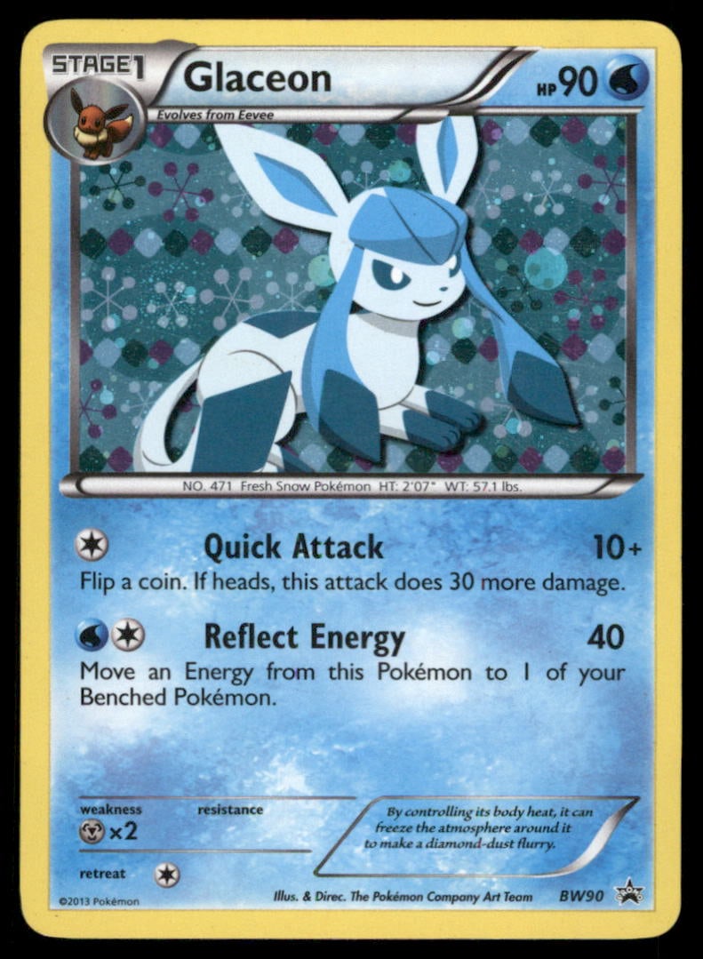 Glaceon Black and White Promos #BW90 Holo Pokemon Card: We offer combined shipping on multiple items. Buyers may also arrange their own shipping. LiveShipping is a separate and independent option for shipping that is NOT a part of the auction house or thei