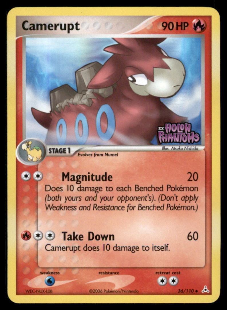 Camerupt Stamped Holon Phantoms #36/110 Holo Pokemon Card: We offer combined shipping on multiple items. Buyers may also arrange their own shipping. LiveShipping is a separate and independent option for shipping that is NOT a part of the auction house or thei