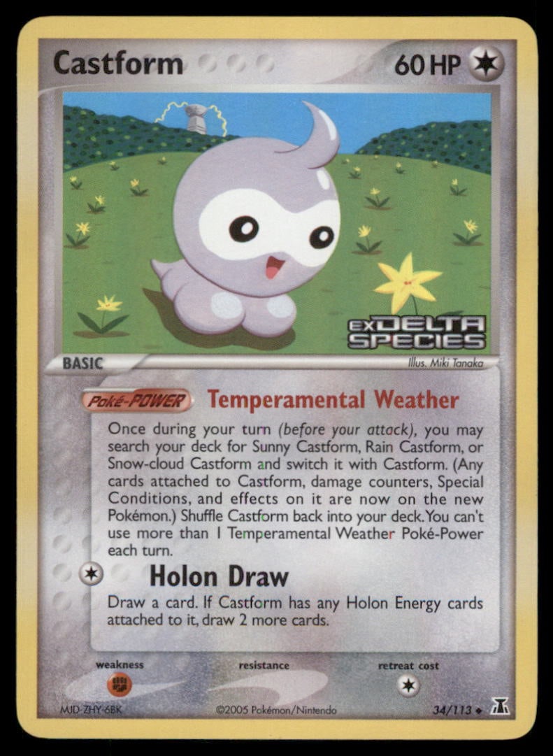 Castform Stamped Delta Species #34/113 Holo Pokemon Card: We offer combined shipping on multiple items. Buyers may also arrange their own shipping. LiveShipping is a separate and independent option for shipping that is NOT a part of the auction house or thei