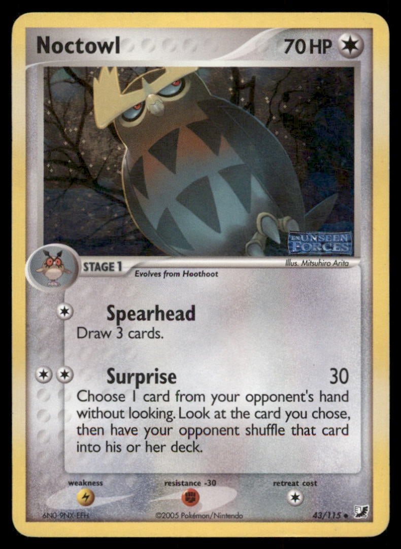 Noctowl Stamped Unseen Forces #43/115 Holo Pokemon Card: We offer combined shipping on multiple items. Buyers may also arrange their own shipping. LiveShipping is a separate and independent option for shipping that is NOT a part of the auction house or thei